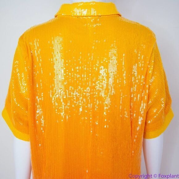 NEW Eloquii Ombre Sequin Midi Dress Orange Pink, size 22 - Picture 5 of 16